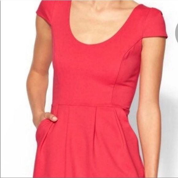 Amanda Uprichard Short Sleeve Bright Coral Pink Pleated Pocket Dress Medium - Picture 2 of 10